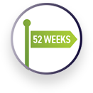 Icon flag depicting 52 week.
